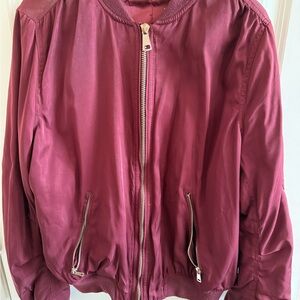 Elegant Maroon Bomber Jacket for Women